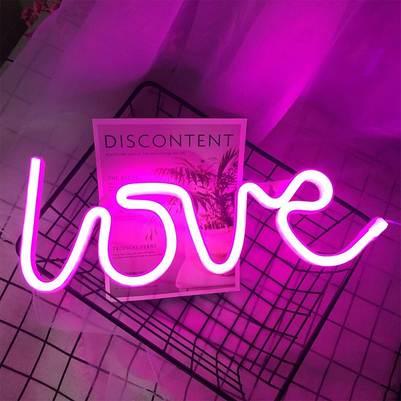 Battery Led Neon Night Light Decor Wall Lamp Party Bedroom Bar | Shopee ...