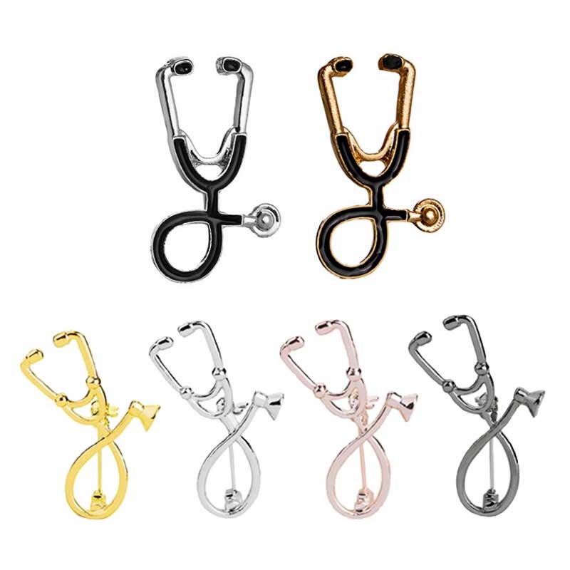 6 Style Brooch Doctor Nurse Stethoscope Brooches Medical Enamel Pin ...