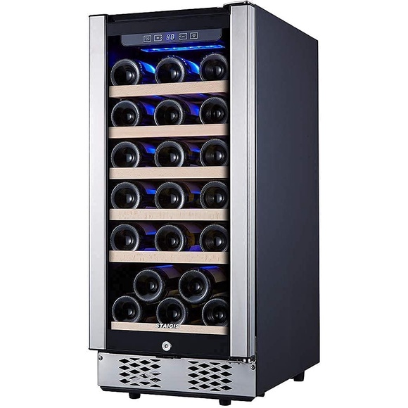 STAIGIS 15 Inch Wine Refrigerator, Under Counter Wine Cooler w