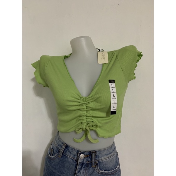 Zara Ruched Crop Top (Gatherize) (SL) Shopee Philippines