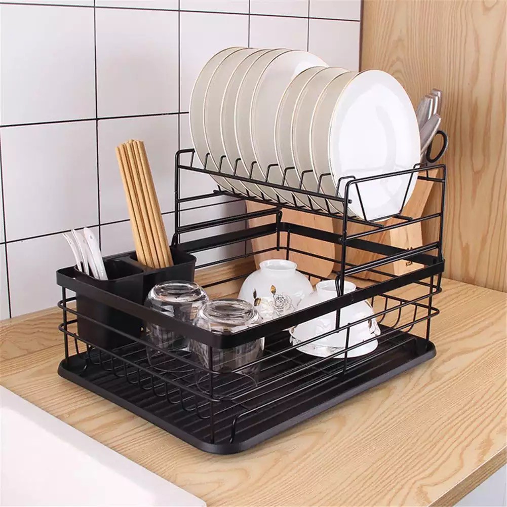 Metal Plate Dish Drainer Rack Dishes Chopstick Holder Organizer plate drainer rack Kitchen Storage Shopee Philippines