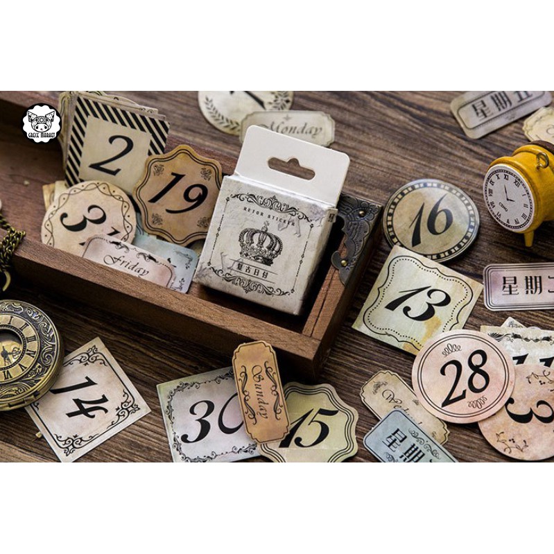 Vintage date sticker set | Shopee Philippines