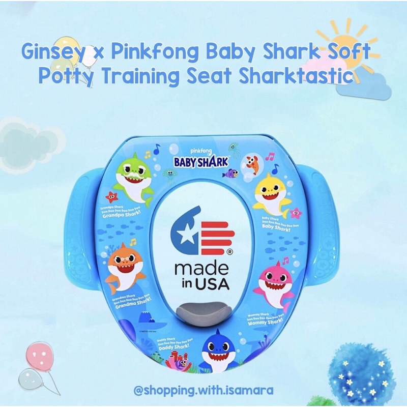 Ginsey Pinkfong Baby Shark Potty Training Seat Sharktastic/Toilet Training/WC Seat Shopee
