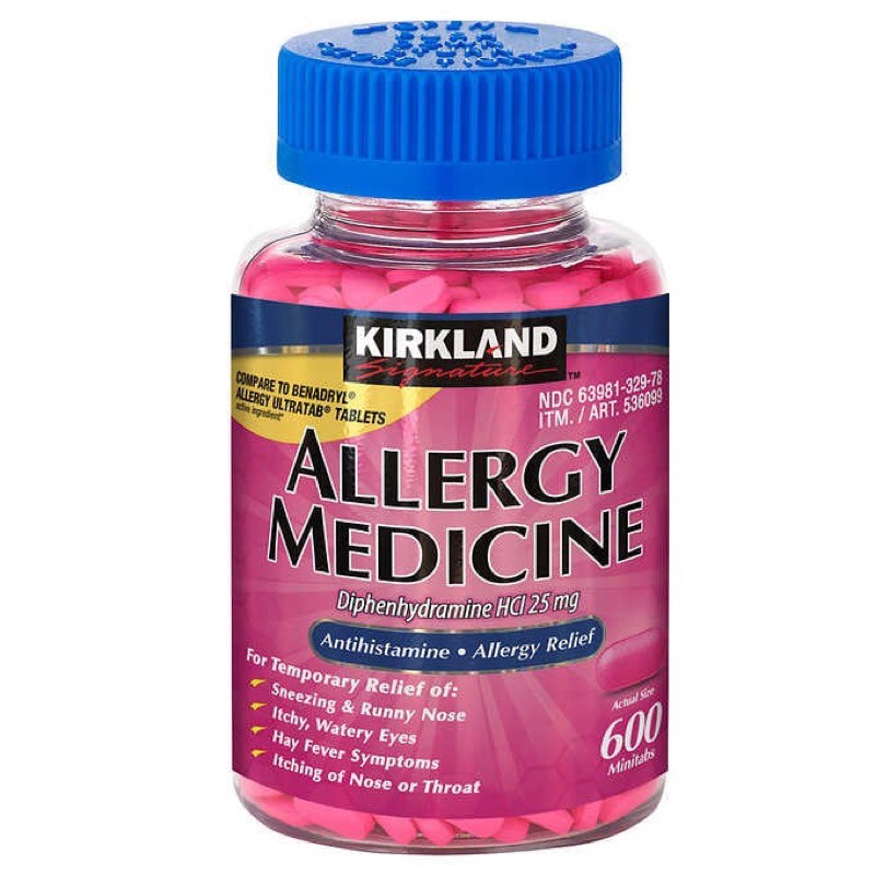 Kirkland Signature Allergy Medicine 25 mg., 600 Minitabs Shopee