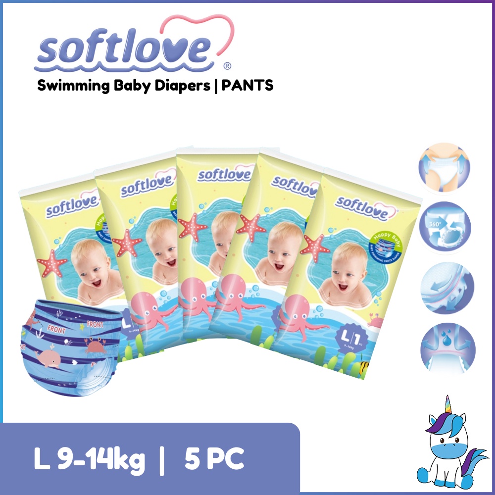 thumbnail image 2 of Magics Disposable Swim Nappies For Babies - Size L (31+ Lbs), Pack Of 10, Leak-Proof For Pool & Beach 2 of 12
