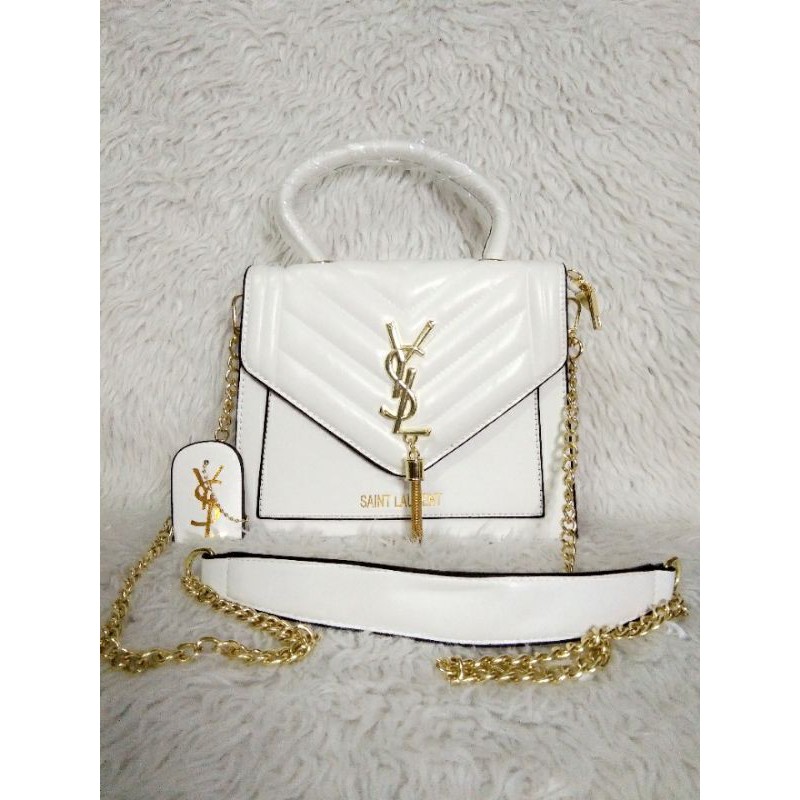 Ysl sling bag discount white