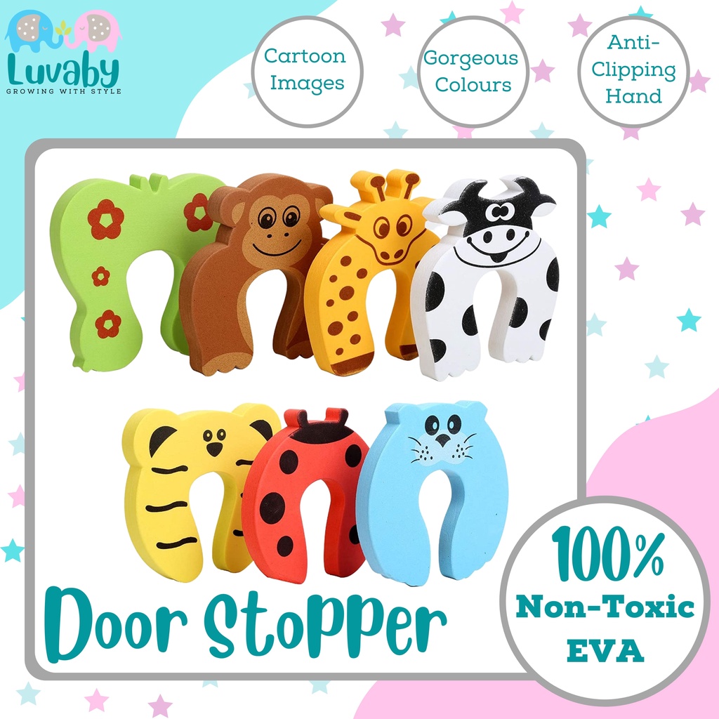 Luvaby Baby Child Proofing Soft Foam Door Stoppers Finger Safety Guard Noise prevention Anti
