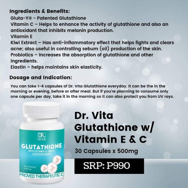 Glutathione with Vitamin E and C 30capsules | Shopee Philippines