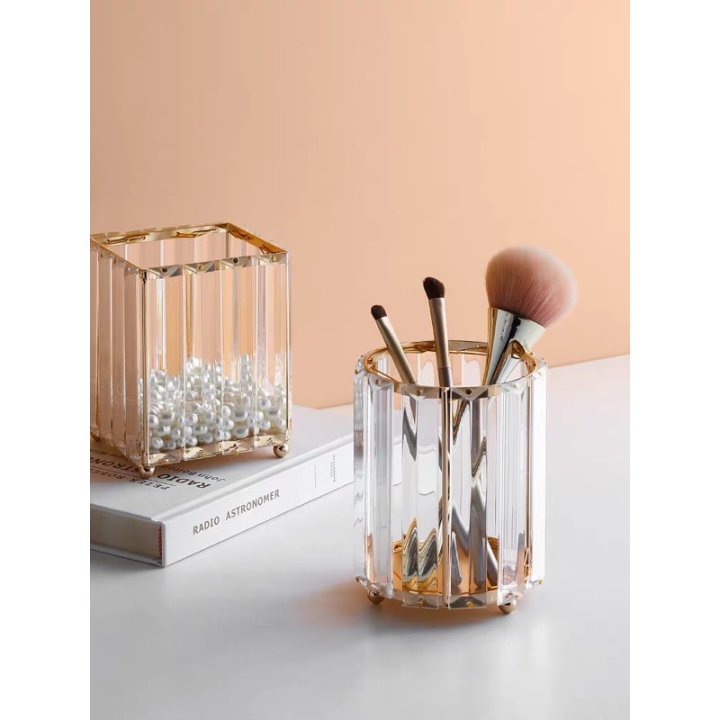 Gladking Luxury Crystal Gold Makeup Brush Holder Organizer Shopee