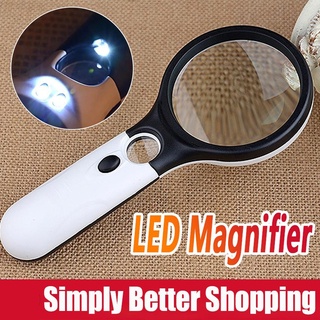Handheld Magnifying Glass 3X 45X with LED Lights for Reading Watch Repair  Loupes