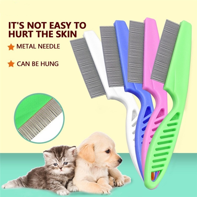 Picture of Portable Pet Hair Comb Stainless Steel Flea Removal Hair Grooming Comb ...