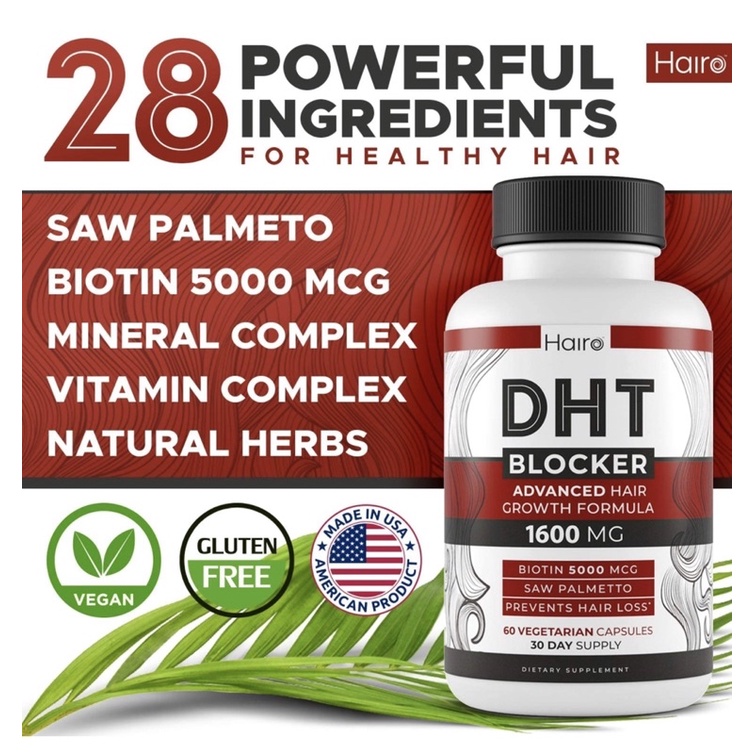 Dht Blocker Hair Growth Supplement High Potency Biotin And Saw Palmetto For Hair Regrowth 60 1427