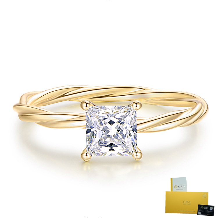 [With GRA Certificate]Ins Small Exquisite Inlaid 1 Karat Diamond Retro ...