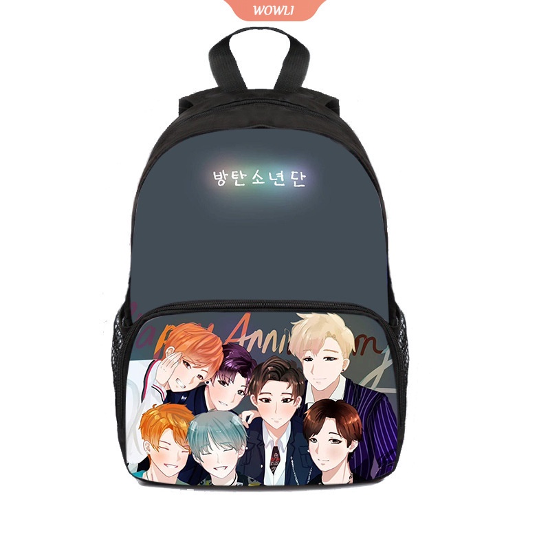 Fashion Kpop BTS Big Student Backpack Middle Student School Bag High  Capacity Backpack Wear-resistant Leisure Mochila [WOW]