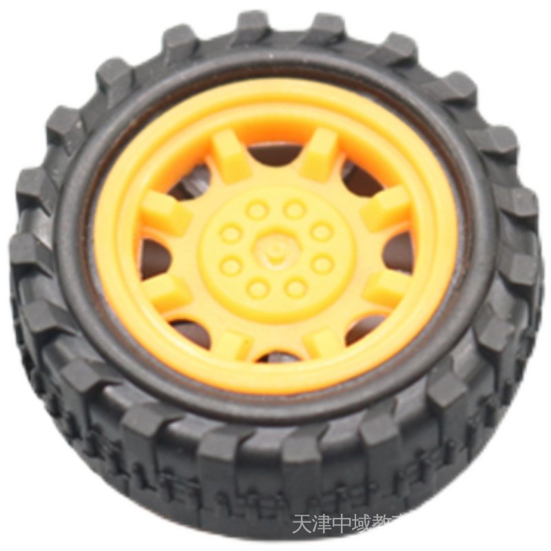 10PCS nbnbnb.ph 34mm Yellow Plastic Wheel Toy Car Small Tire Technology ...