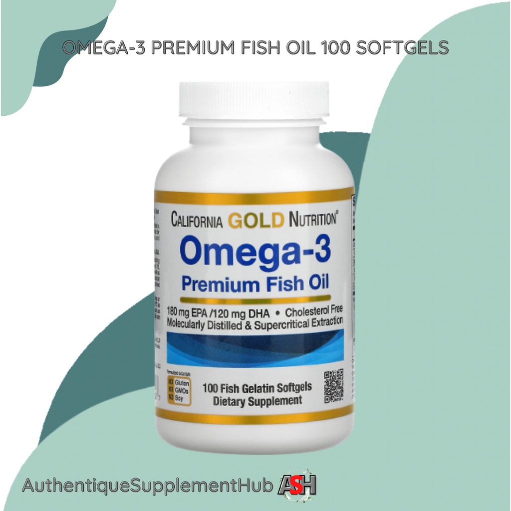 California Gold Nutrition, Omega-3, Premium Fish Oil, 100 Fish Gelatin ...