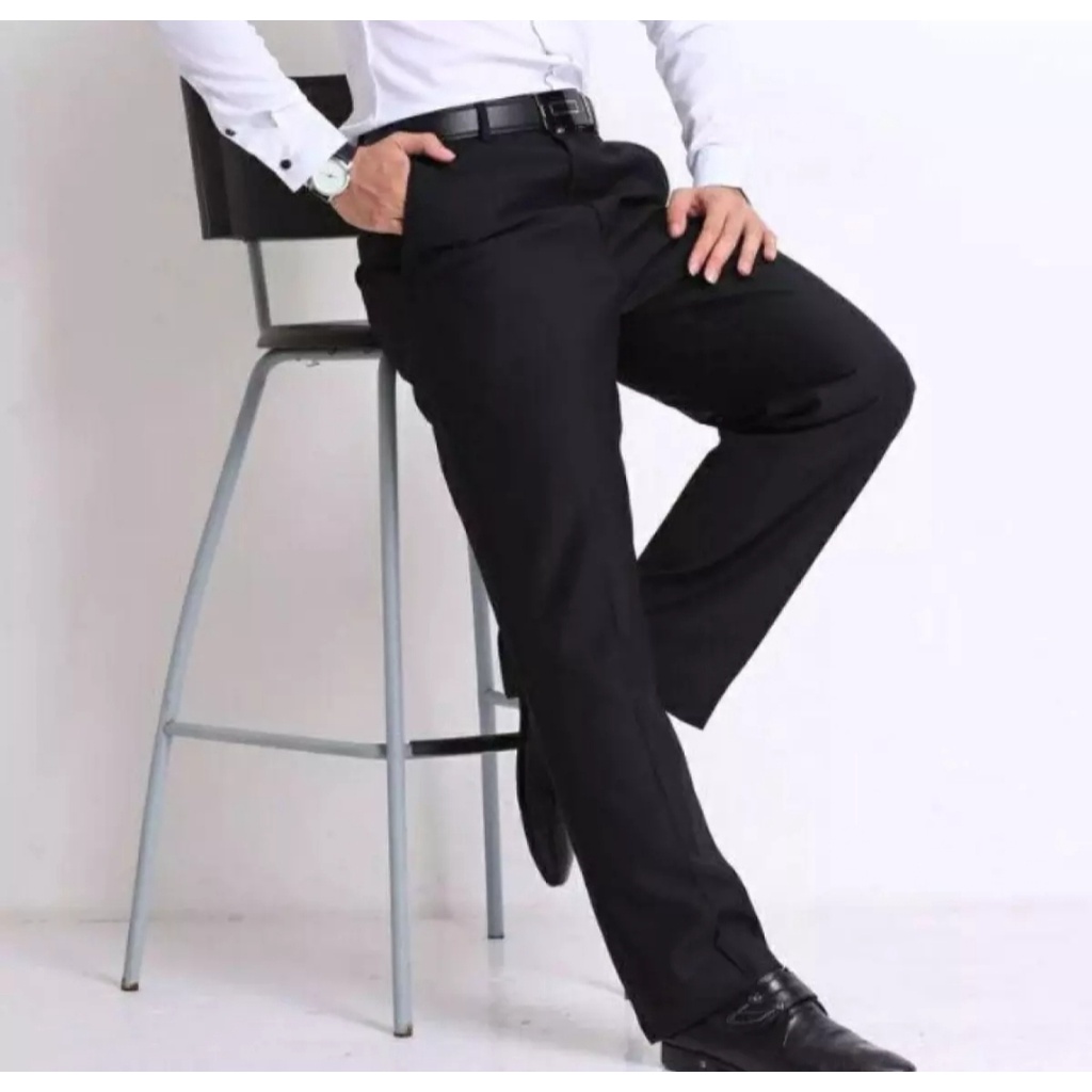 Plain Black Straight Cut Slacks Men (office pants/school pants)