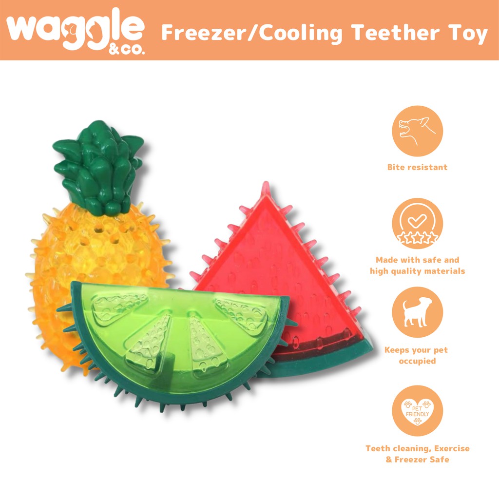 Waggle & Co. Freezer/Cooling Dog Teether Toy (Set of 3)/Toy For Dogs