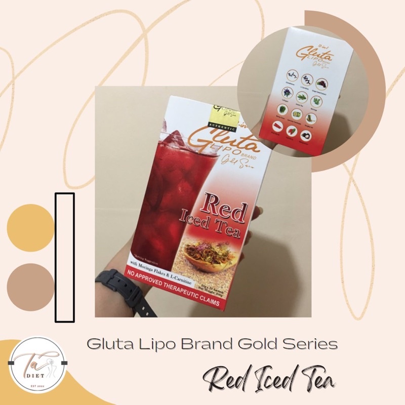GlutaLipo Red Iced Tea Gold Series with Moringa Flakes and LCarnitine