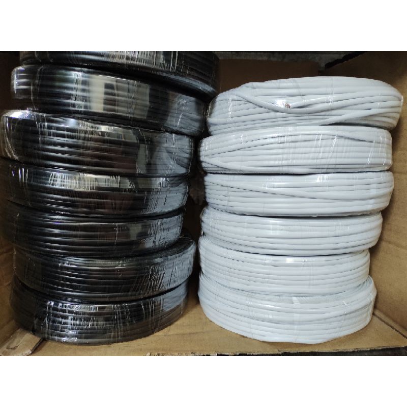 Telephone Line Cable 100 meters Black and White ready to use Shopee