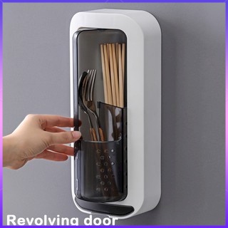 Ready Stock】Wall-mounted rotatable waterproof knife, fork, spoon