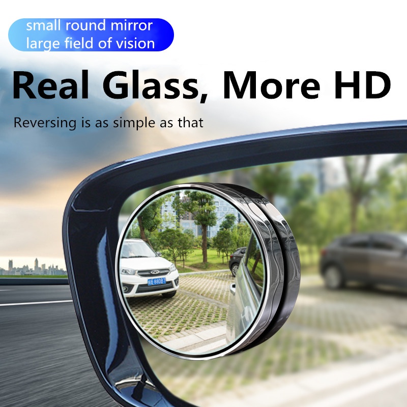 OZIO 2 Pieces Car Rearview Mirror Auxiliary Blind Spot Small Round ...