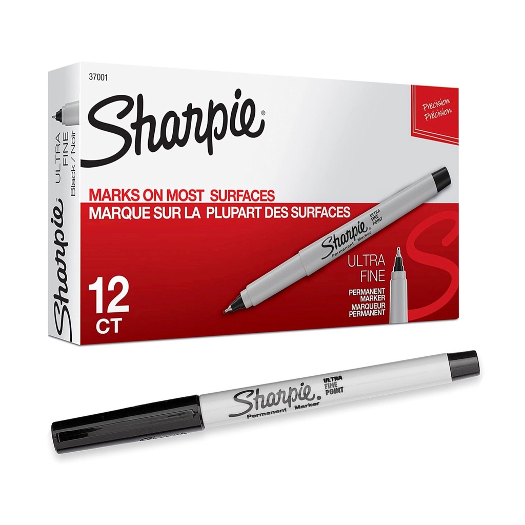 Sharpie Chemical Pen Permanent Ultra Fine 0.3mm Sharp (12/Pack)Black