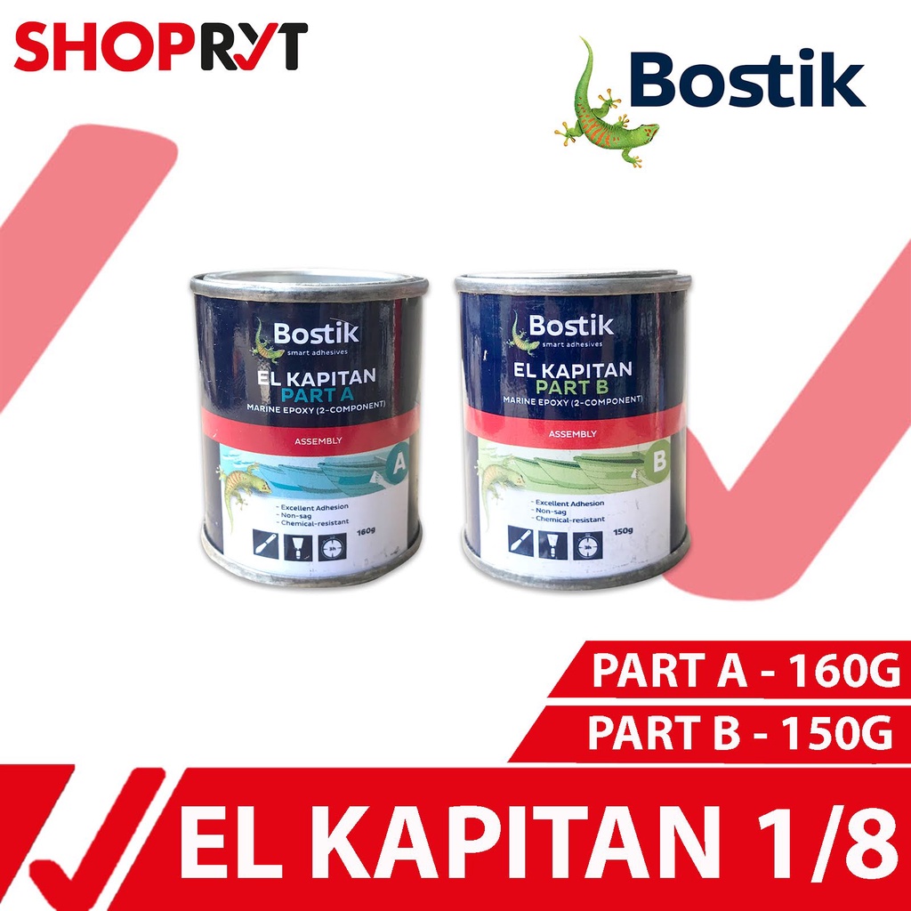 Bostik El Kapitan Marine Epoxy 1/8 liter (set) - For bonding