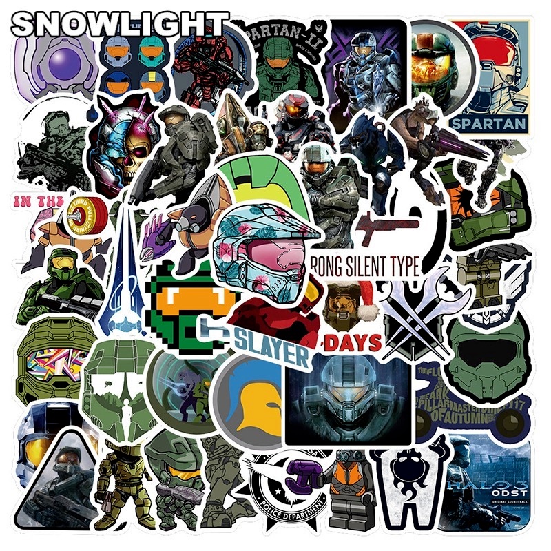 50pcs/pack Halo Shooting Game Anime Covenant Graffiti Stickers for Diy ...