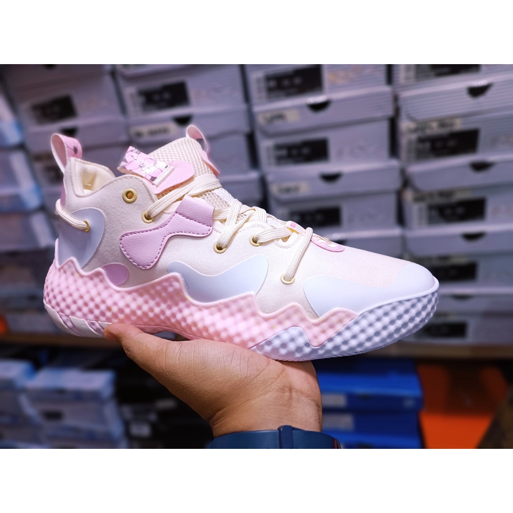 Adidas Harden Vol 6 mens Sakura Pink/Beige/Purple Basketball Shoes Free  Socks