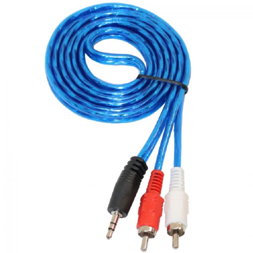 to 2RCA Audio Auxiliary Adapter Stereo Splitter Cable AUX
