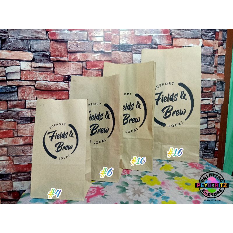 PERSONALIZED / CUSTOMIZED BROWN KRAFT PAPER BAG WITHOUT HANDLE | Shopee