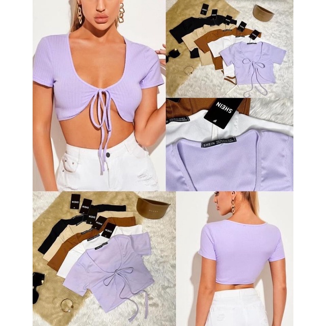 Kia Ribbon Front Croptop | Shopee Philippines