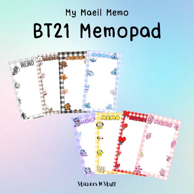 MY MAEIL MEMO BT21 (Memopad BT21 Design) | Shopee Philippines