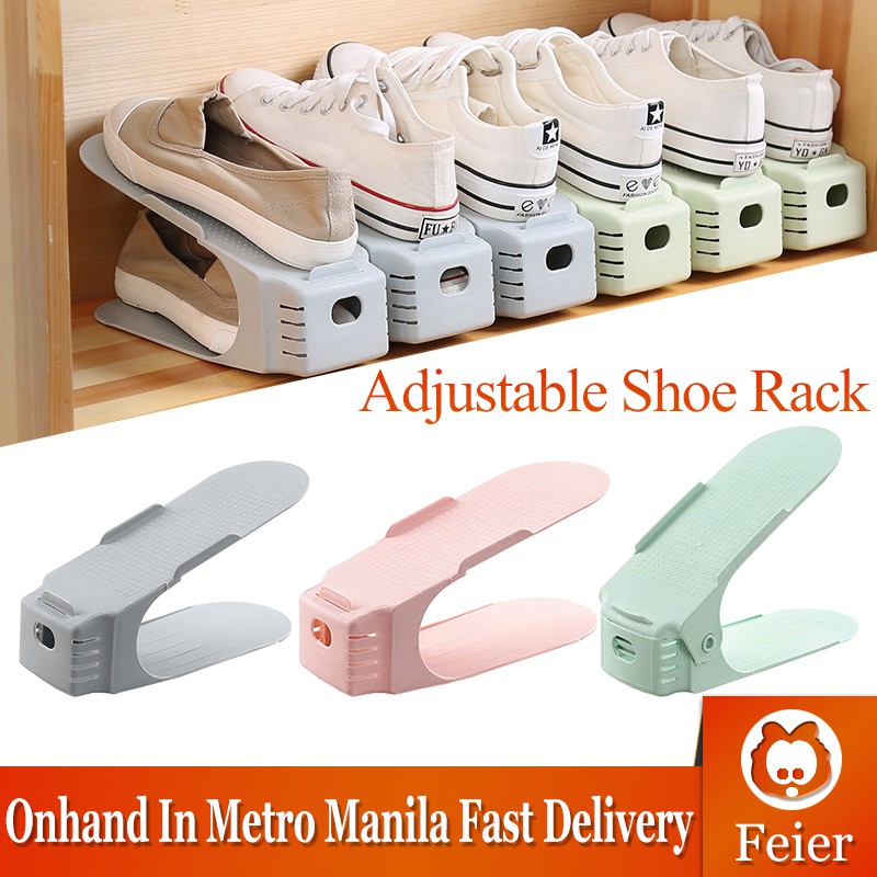 【Ready stock】Simple Adjustable Shoe Rack Shoes Shoebox Double-layer ...