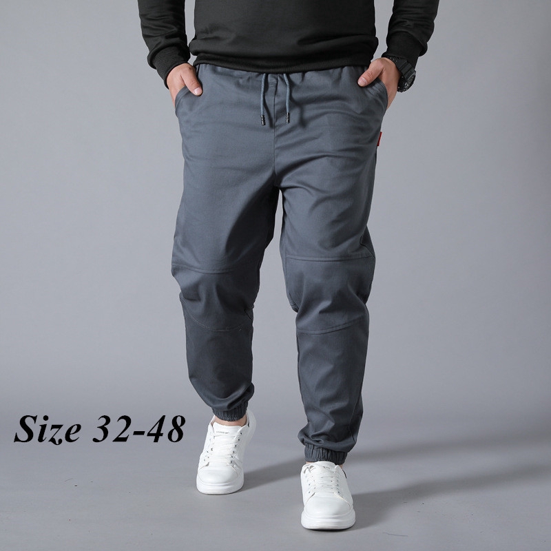 Mens Casual Cargo Pants Fashion Sweatpants Baggy Hip Hop Cropped Trousers