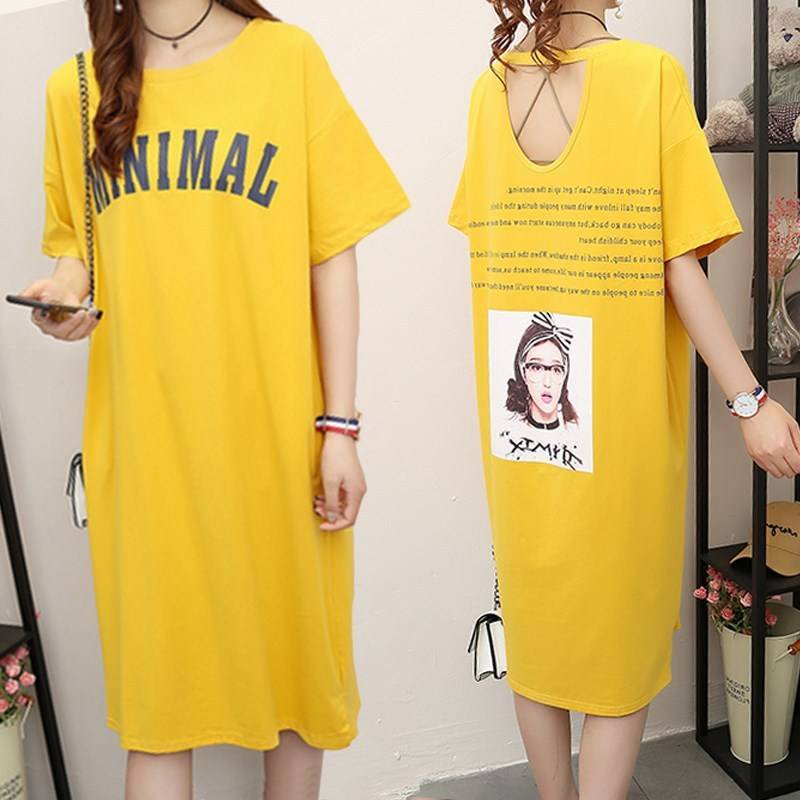 Plus Size Women Long T Shirt Causal Beauty Back Dress Shopee Philippines