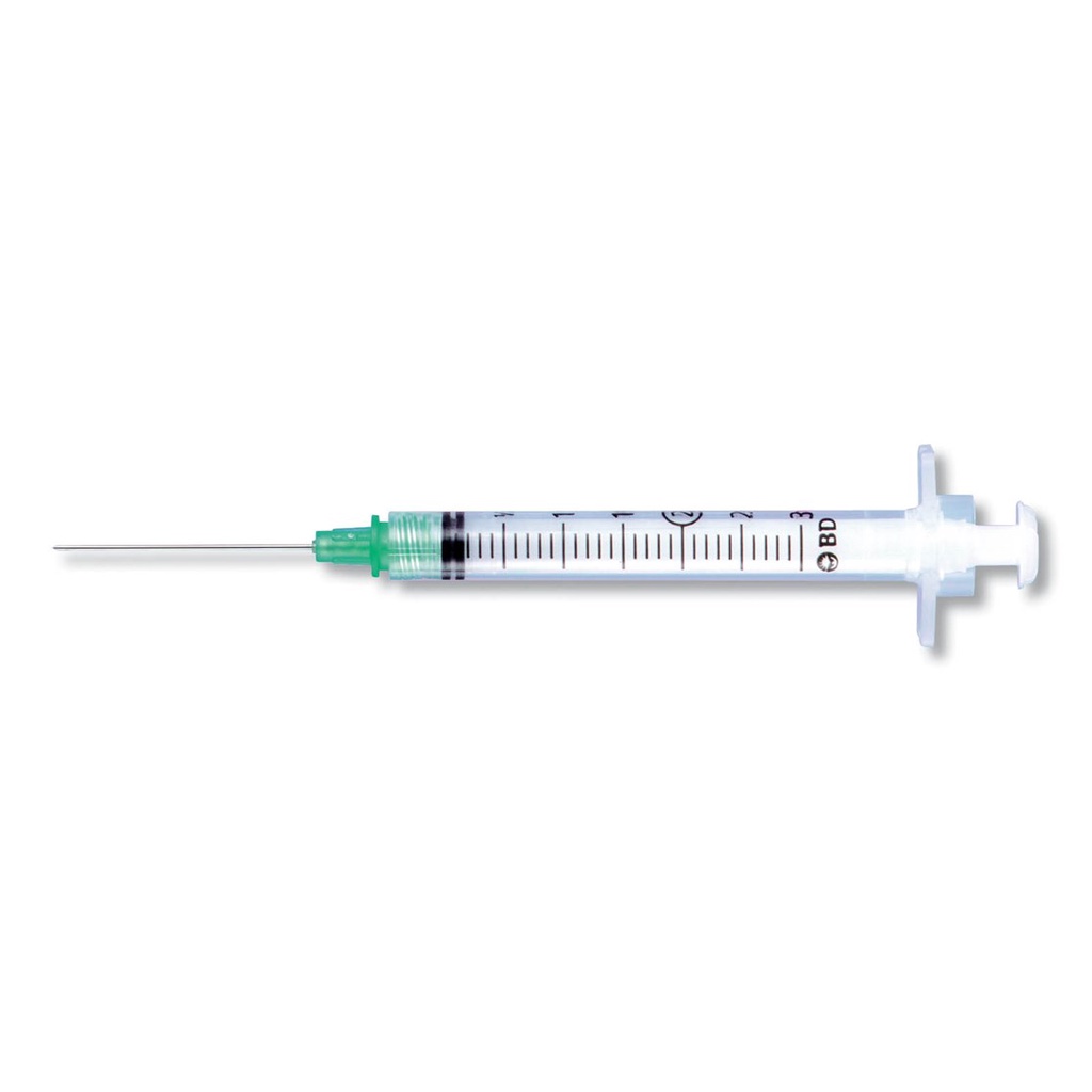 BD 3ml Syringe, LuerLok Tip with PrecisionGlide Needle, 23G x 1, 100'S