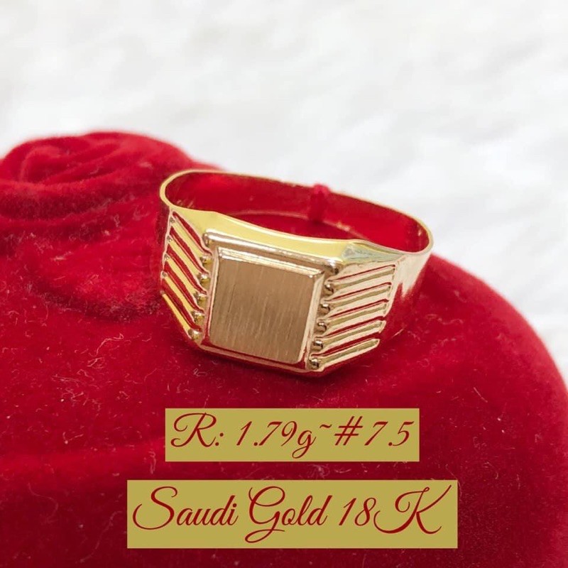 Mens ring 18k hot sale saudi gold