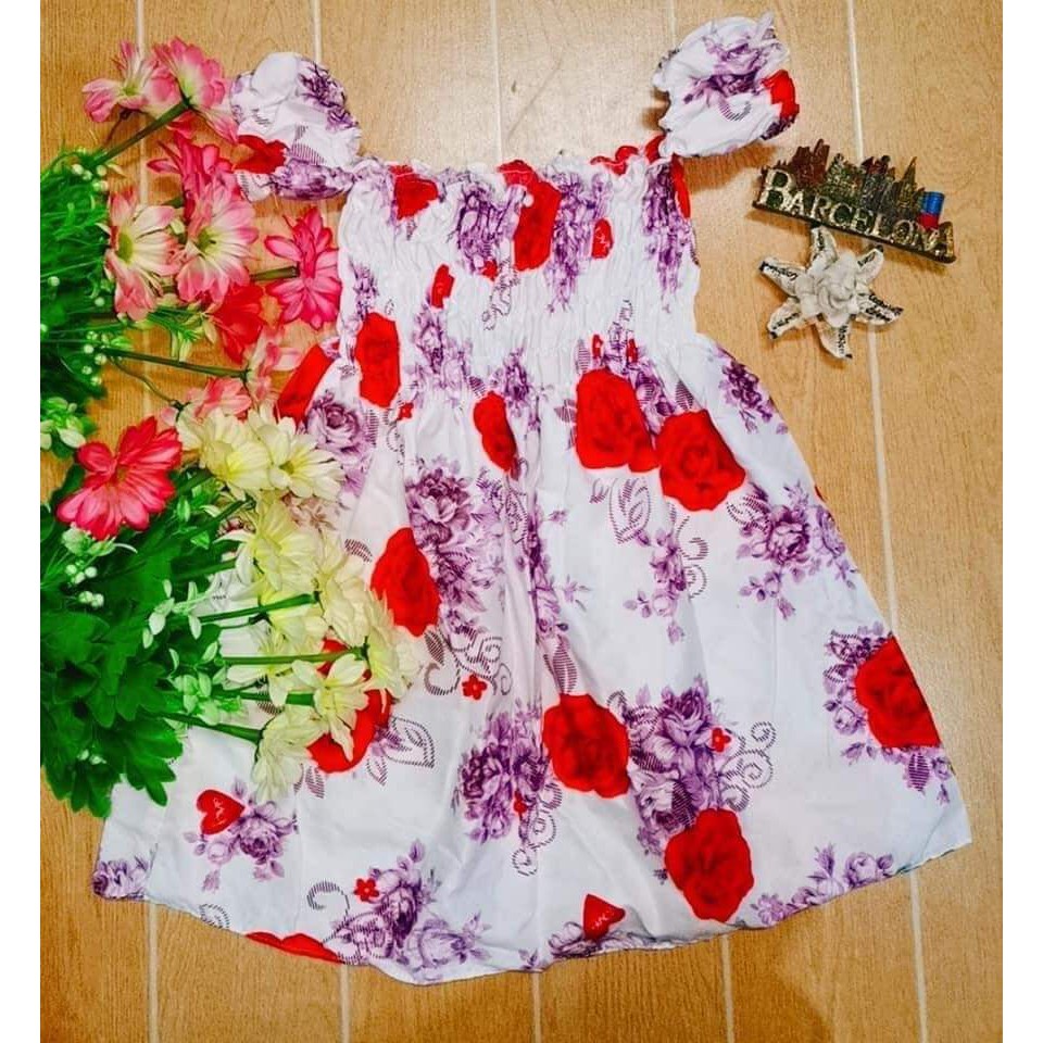 Bestida Daster 2-4yrs old Girl Fashion Smocking Dress Style | Shopee ...