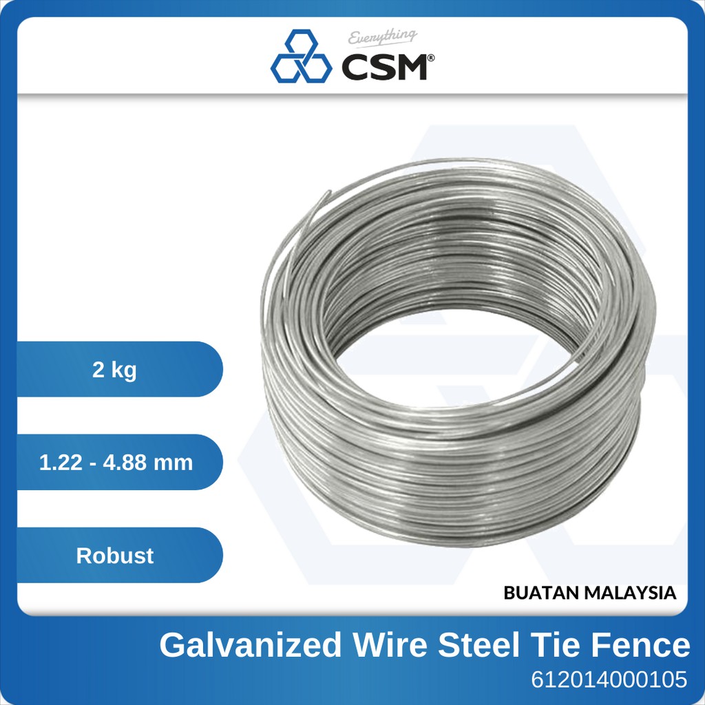 CSM 2kg GI Galvanized Wire Steel Ikat Tie Fence Outdoor 6 8 10 12 14 16 ...