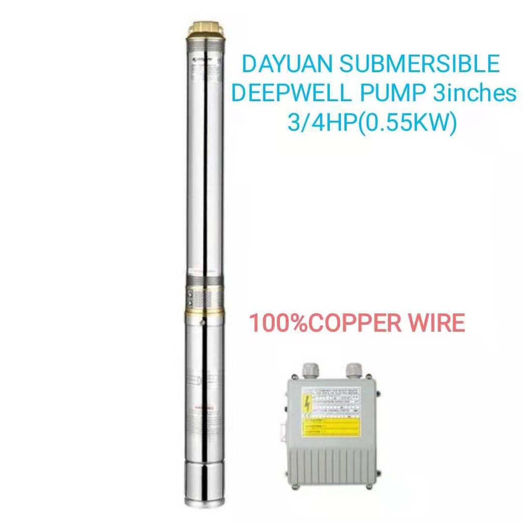 Dayuan submersible deepwell pump 3inches 3/4hp | Shopee Philippines