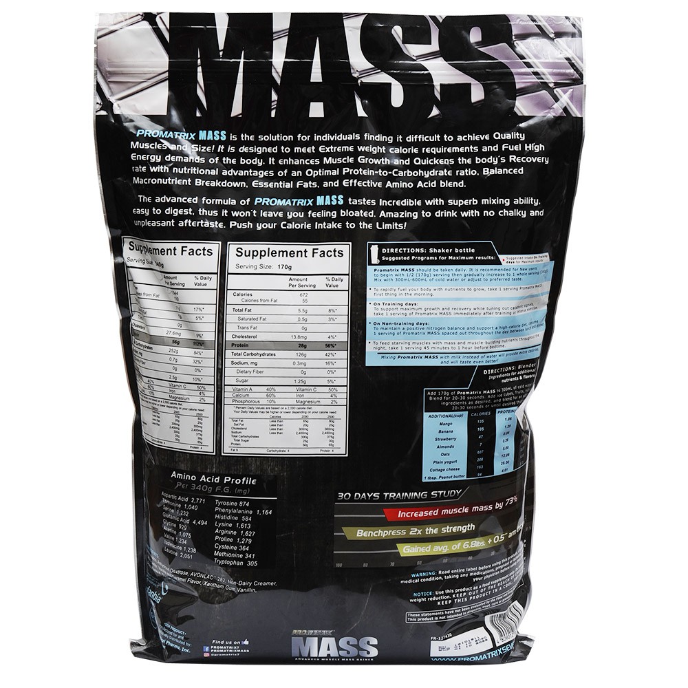 Mass Gainer Promatrix 11 Pounds Vanilla with Free Whey Shaker | Shopee ...