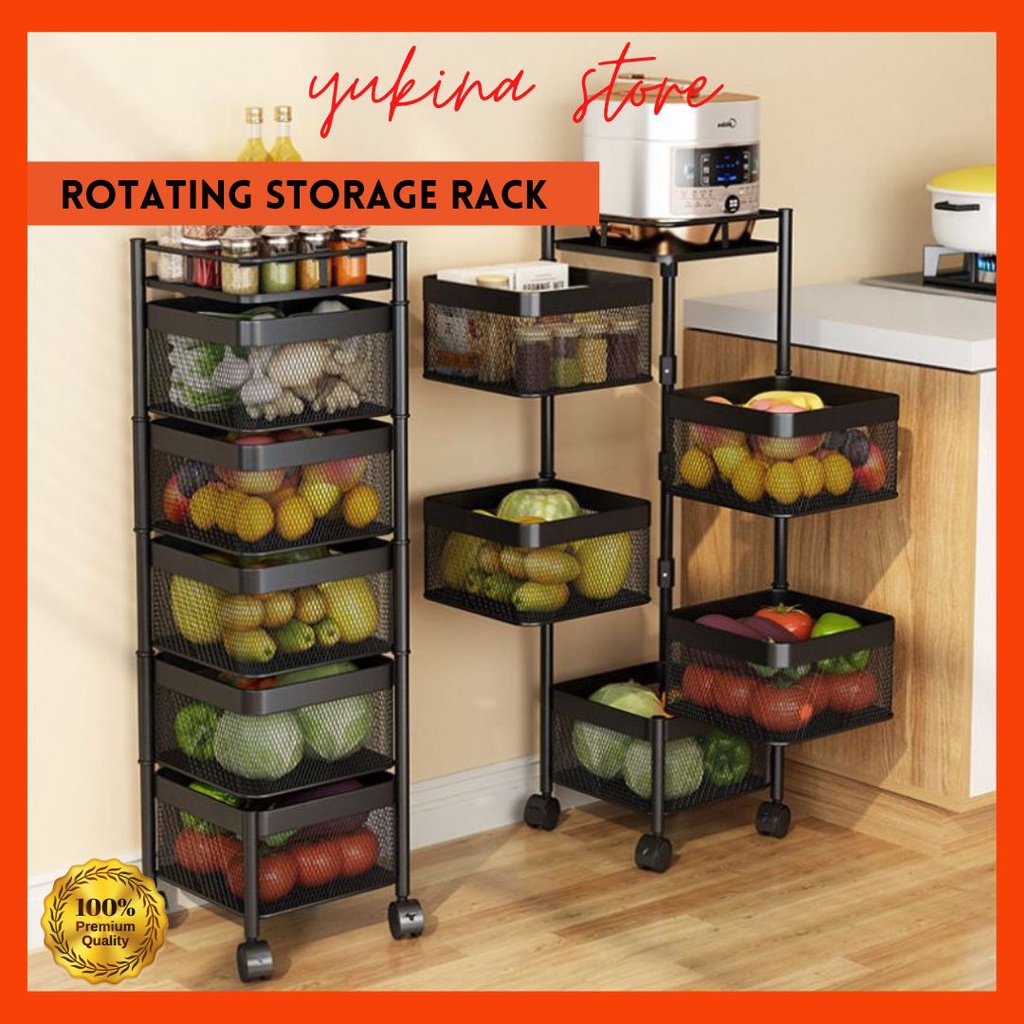 Stainless Steel Kitchen Rotating Rack Vegetable Spice Rack Storage ...