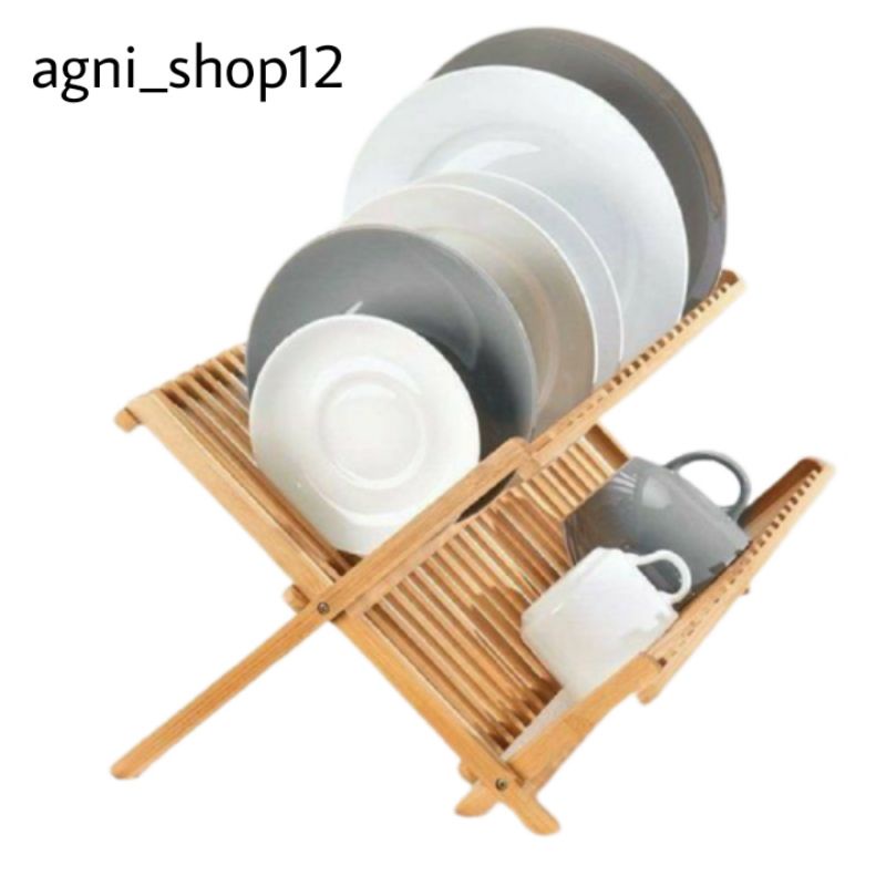 PERALATAN KAYU Plate RACK WOODEN GLASS RACK FOLDING SHELF MULTIPURPOSE ...