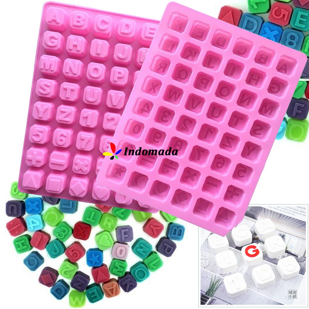 Indomada Chocolate Mold Alphabet Pudding ABC Fondant Letters Silicon ...