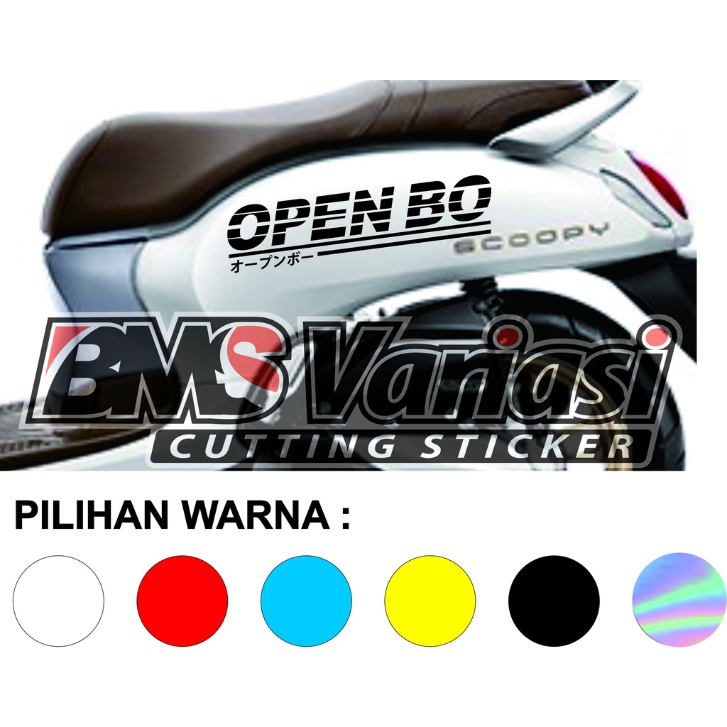 OPEN BO kanji cutting stickers for scoopy, genio, vespa, etc ...
