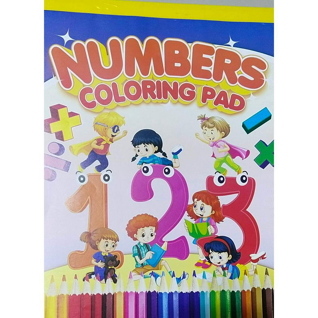 NUMBERS Coloring Pad 8 pages, Educational Coloring for kids | Shopee ...