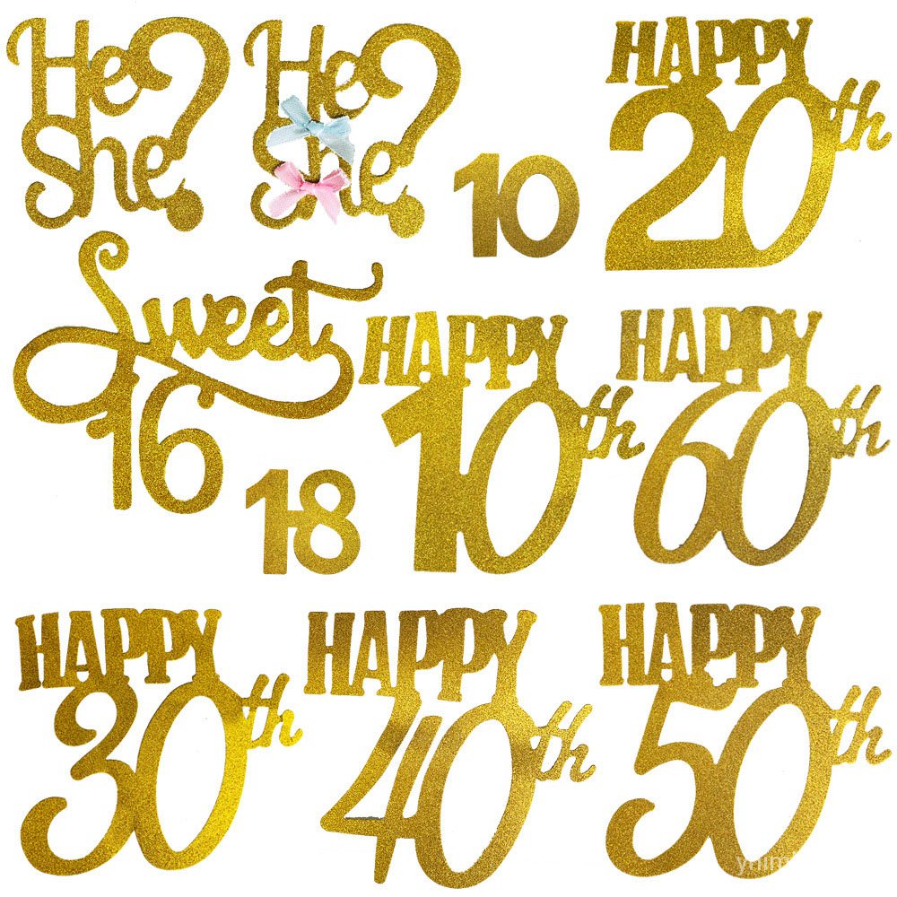 1PC Happy Birthday Cake Topper 1st 18th 21th 30th 40th 50th Age ...