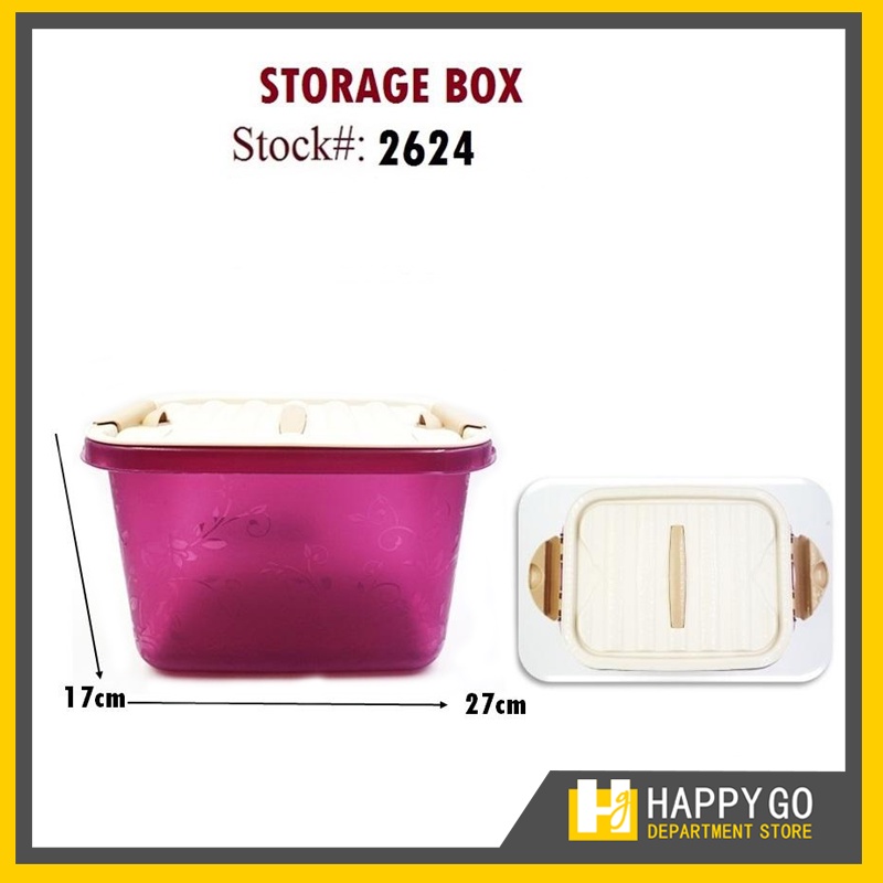 MultiFunction Storage Box Plastic Stackable Storage Matte Finish with Floral Pattern (RANDOM